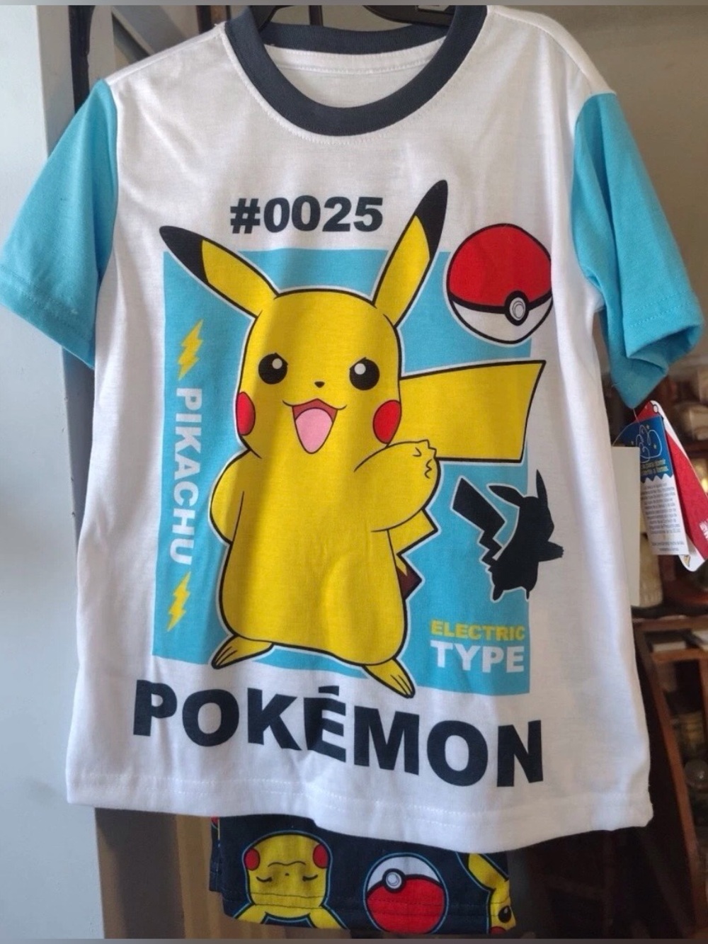 Pokemon Pikachu Shirt and Short Sleeve Kids Tee and Pants Pajamas